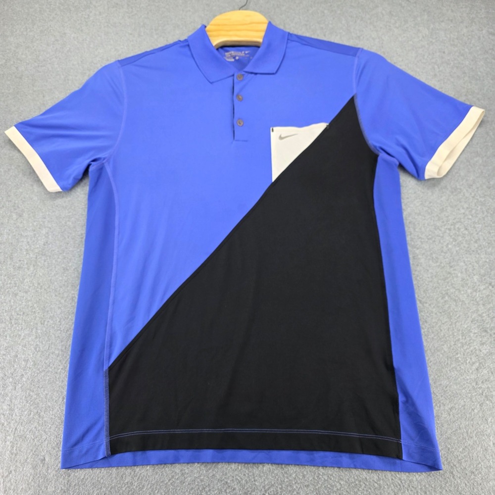 Nike Golf Tour Performance Dri Fit Polo Shirt Men's XL Blue Colorblock Pocket - Picture 2 of 12